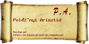 Polányi Arisztid névjegykártya